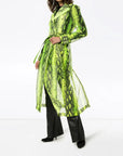 off-white python-print trench coat
