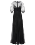 VALENTINO GARAVANI Gathered pintucked tulle midi dress