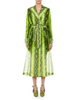 off-white python-print trench coat