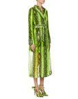 off-white python-print trench coat