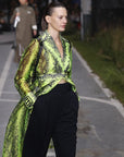 off-white python-print trench coat