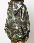R13. CAMO SEQUINED HOODIE