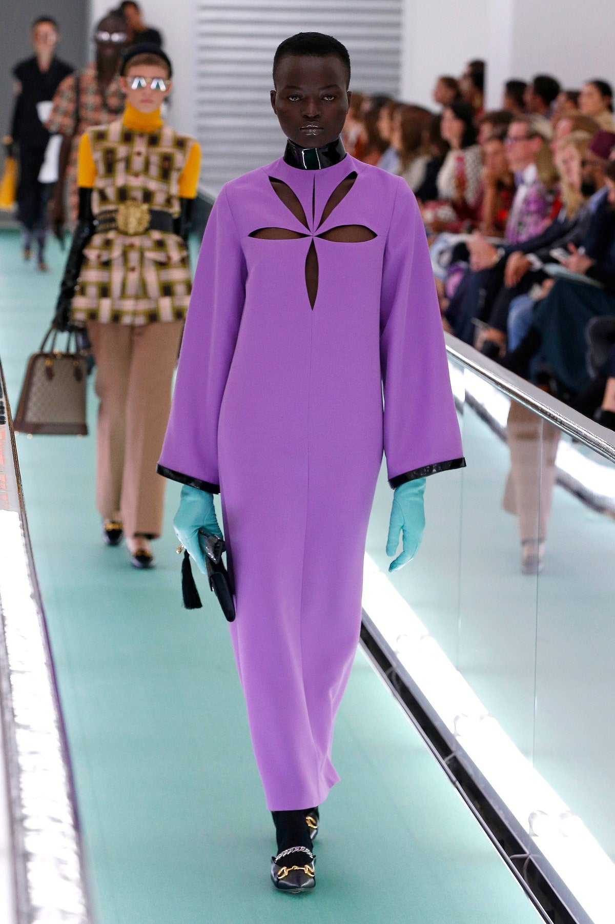 gucci purple dress Gucci Purple Silk Belted Maxi Dress IT 38