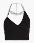 AREA . Embellished Halter Top