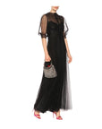 VALENTINO GARAVANI Gathered pintucked tulle midi dress