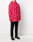 Balenciaga Paris pattern oversized hoodie - Red