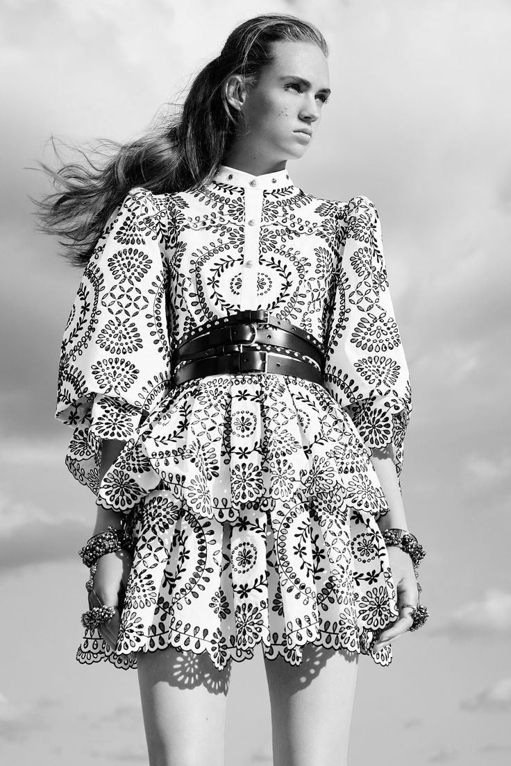 Alexander McQueen Resort White/Black Cotton Dress – DEUNCLOSET