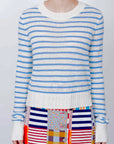 LHD .  Blue sweater