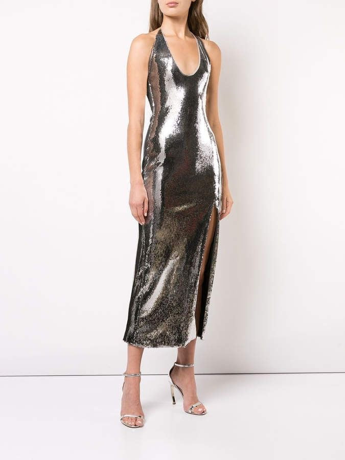 galvan london sequin dress Galvan London. GLITTER MAXI DRESS