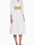 STUID . COTTON-DRESS IN WHITE/ SAND